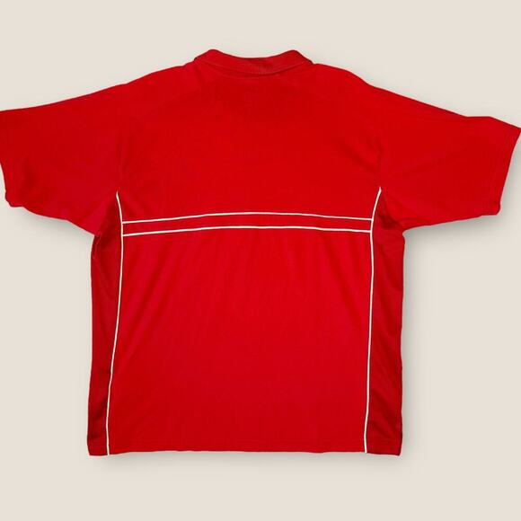 Nike Dry Fit Short Sleeves Cotton Meshed Knit Golf Polo Shirt Men Size L Red - Picture 2 of 12